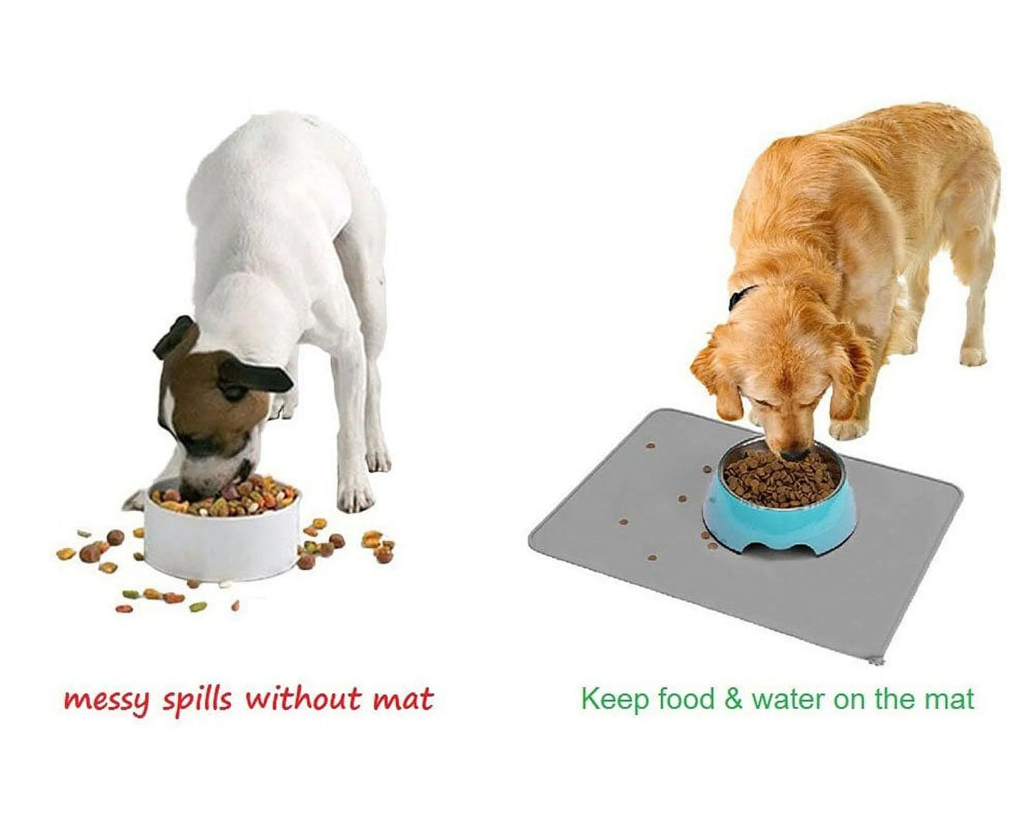 Silicone Waterproof Dog Cat Pet Food Mats Tray -FDA Grade Dog Pet Cat Feeding Mat-Pink