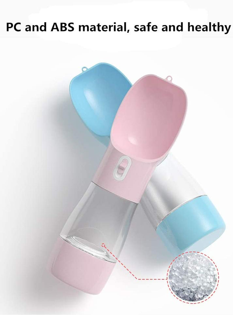 Outdoor Dog Water Bottle Dispenser - Leak Proof Pet Bottle for Dogs on the Go with Food Container Multifunctional Travel Dog Water Bottle(Blue)