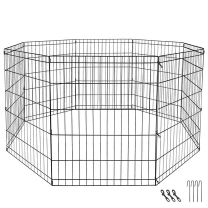 30 Inch 8 Panels Tall Dog Playpen Large Crate Fence Pet Play Pen Exercise Cage