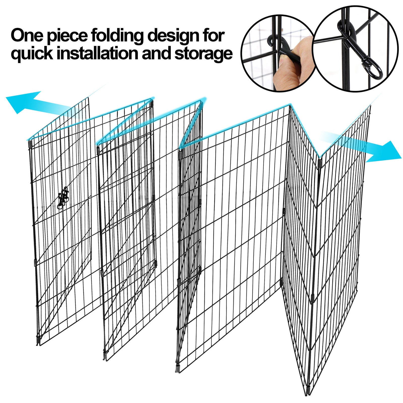 30 Inch 8 Panels Tall Dog Playpen Large Crate Fence Pet Play Pen Exercise Cage