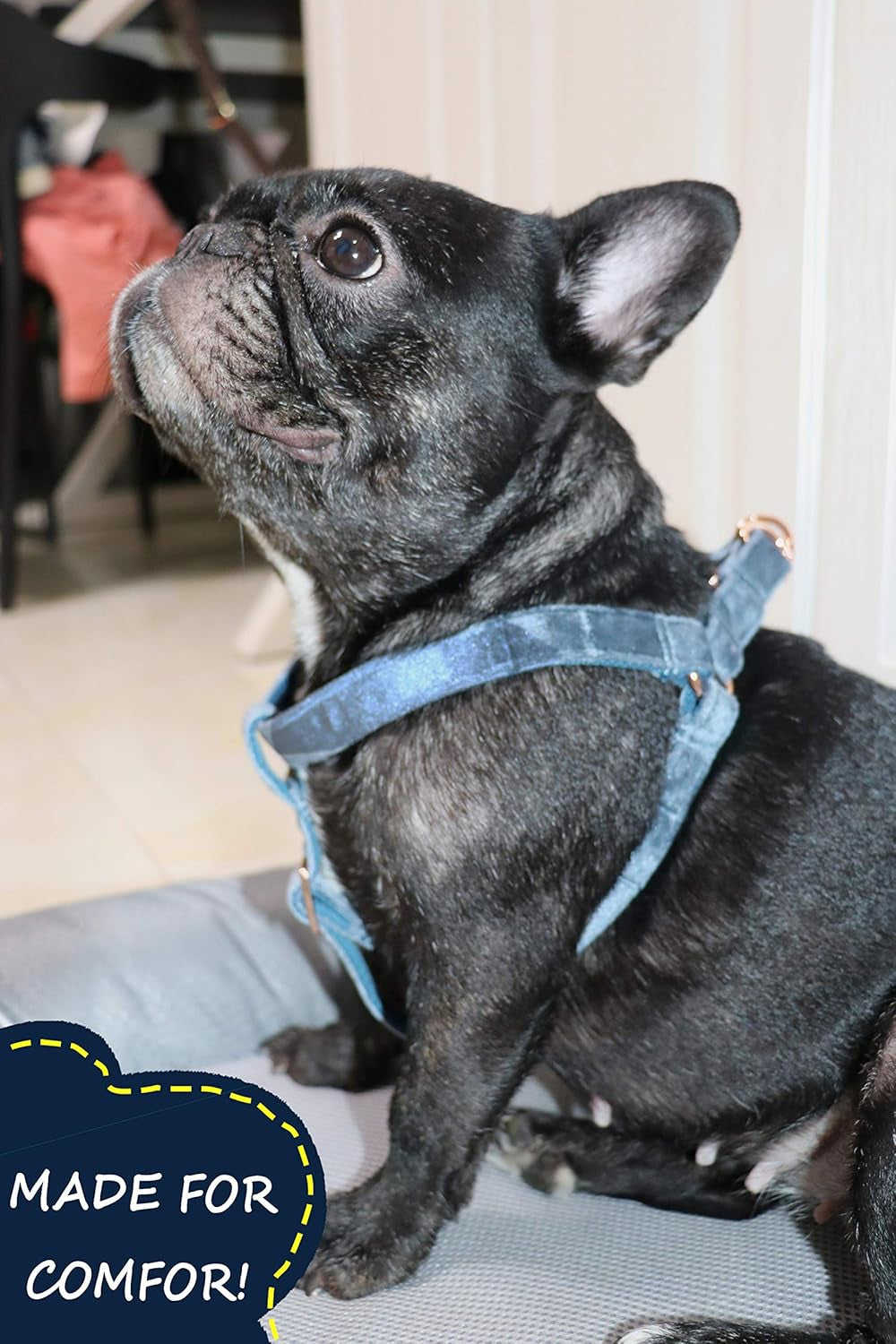 Dog Halter Harness, Velvet Dog Harness, No Pull Dog Halter Harness, Adjustable Heavy Duty Dog Harness for Small Medium Large Dogs