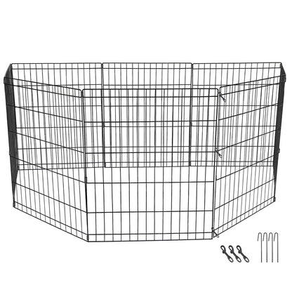 30 Inch 8 Panels Tall Dog Playpen Large Crate Fence Pet Play Pen Exercise Cage
