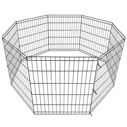 30 Inch 8 Panels Tall Dog Playpen Large Crate Fence Pet Play Pen Exercise Cage