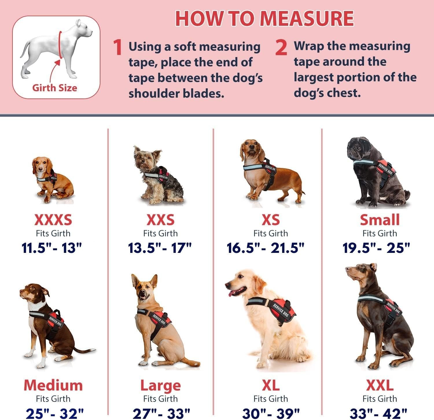 Heavy Duty Emotional Support Dog Vest Harness with Reflective Straps, Interchangeable Patches & Top Handle - ESA Dog Vest in 8 Sizes, Durable Service Harness for Working and Support Dogs