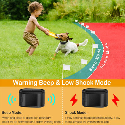 Invisible Fence for Dog Waterproof Shock Collar for Dog Electric Fence for Dogs up to 1.2 Acres