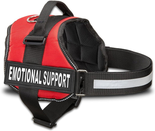 Heavy Duty Emotional Support Dog Vest Harness with Reflective Straps, Interchangeable Patches & Top Handle - ESA Dog Vest in 8 Sizes, Durable Service Harness for Working and Support Dogs