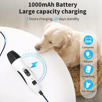 Pet Dog Nail Grinder 2-Speed Electric Rechargeable Pet Nail Trimmer Painless Paws for Small Medium Large Dogs & Cats