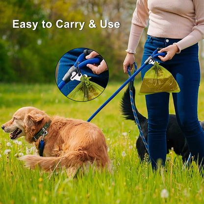 Dog Waste Bag Dispenser Pet Poop Bags Holder for Doggie Waste Bags Dispensers Soft Fabric Zipper Small Doggy Puppy Pouch for Leash Accessory Attachment with Carrier,2Pcs Purple&Black