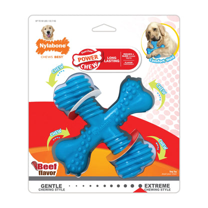 Power Chew Comfort Hold X Bone Dog Toy Beef Large (1 Count)