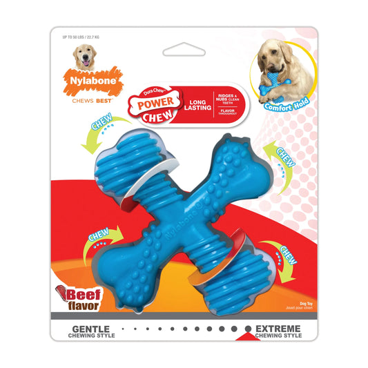 Power Chew Comfort Hold X Bone Dog Toy Beef Large (1 Count)