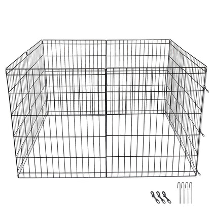 30 Inch 8 Panels Tall Dog Playpen Large Crate Fence Pet Play Pen Exercise Cage