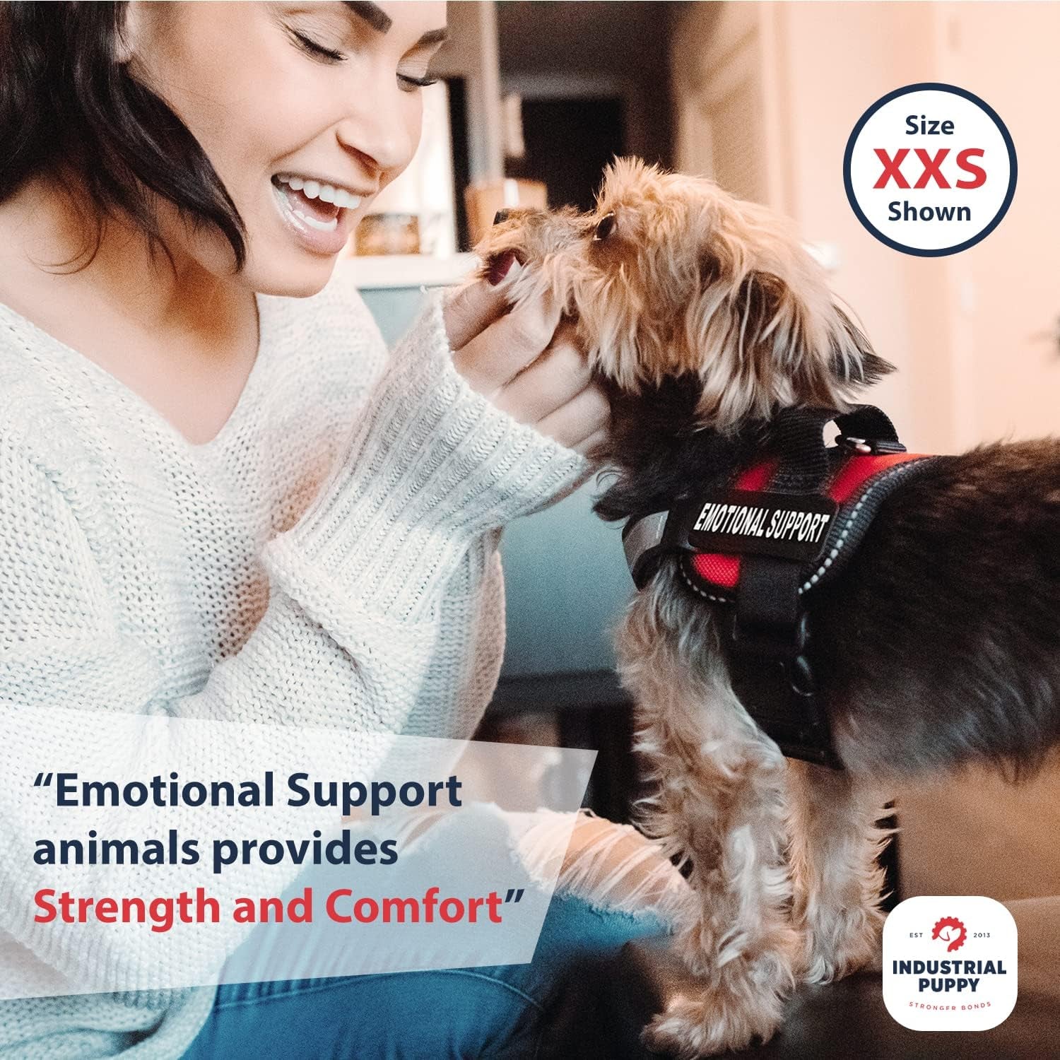 Heavy Duty Emotional Support Dog Vest Harness with Reflective Straps, Interchangeable Patches & Top Handle - ESA Dog Vest in 8 Sizes, Durable Service Harness for Working and Support Dogs